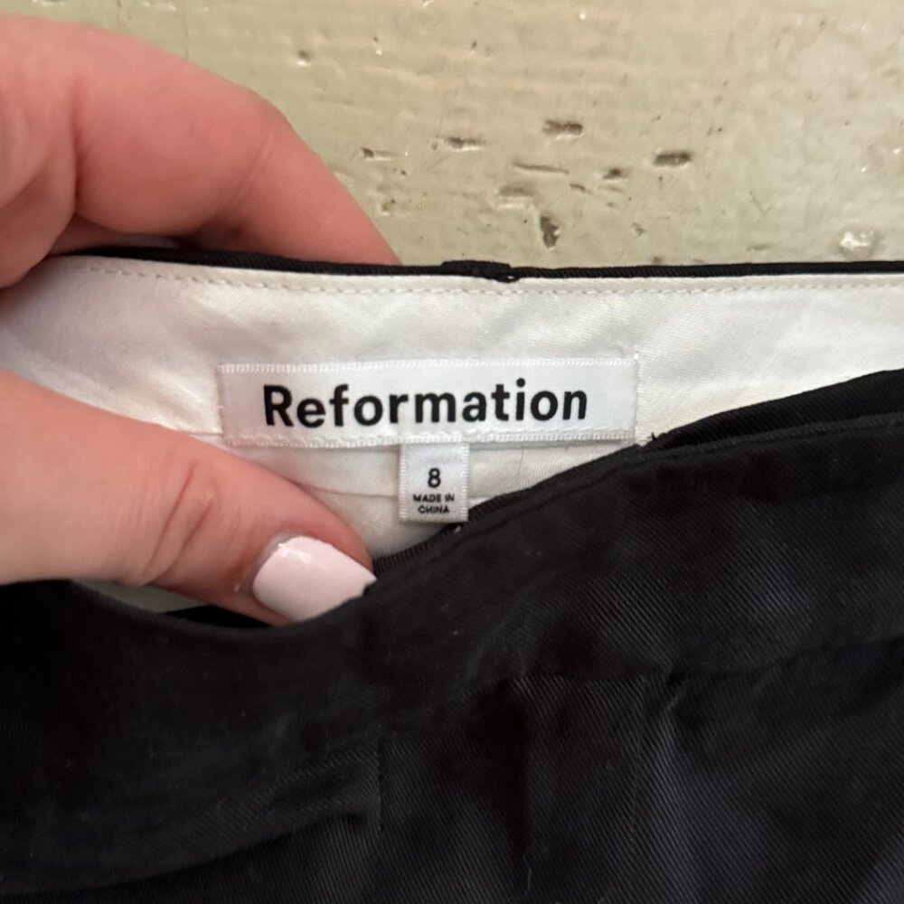 Reformation Black Wide-Leg Trousers - Picture 6 of 6